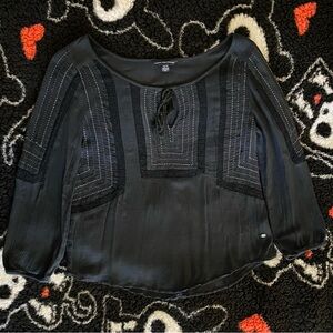 American Eagle Black Boho Blouse